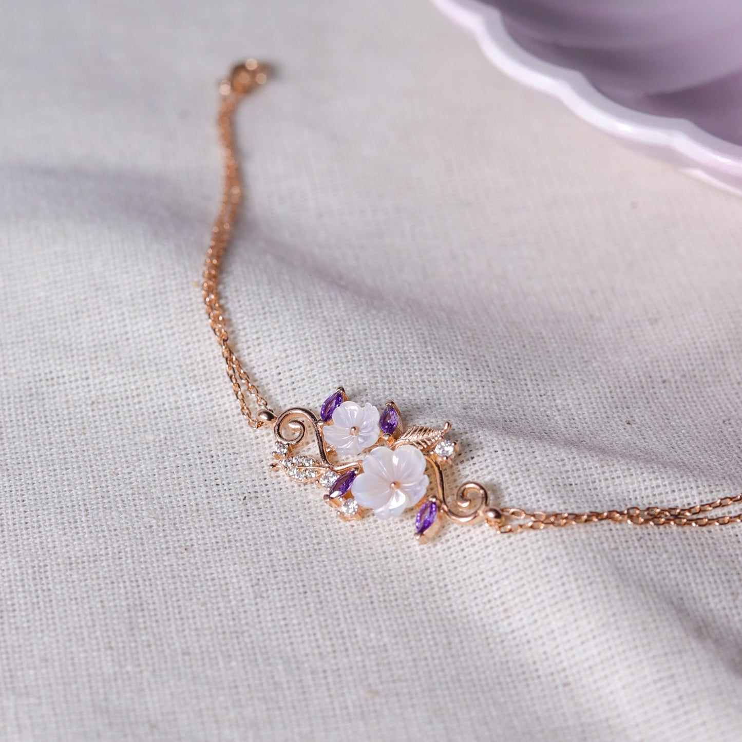 925 Sterling Silver Dream Garden Amethyst Bracelet