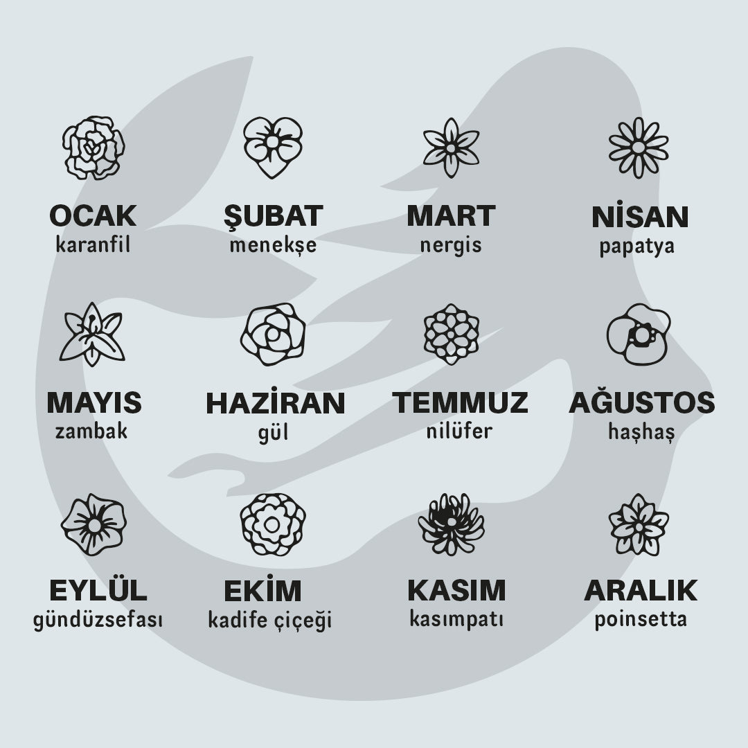 925 Ayar Gümüş Kişiye Özel Buket Kolye