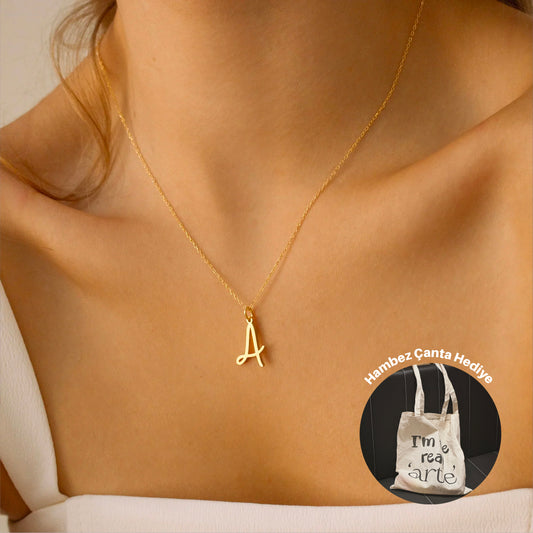 925 Ayar Gümüş Kişiye Özel El Yazısı Harf Kolye