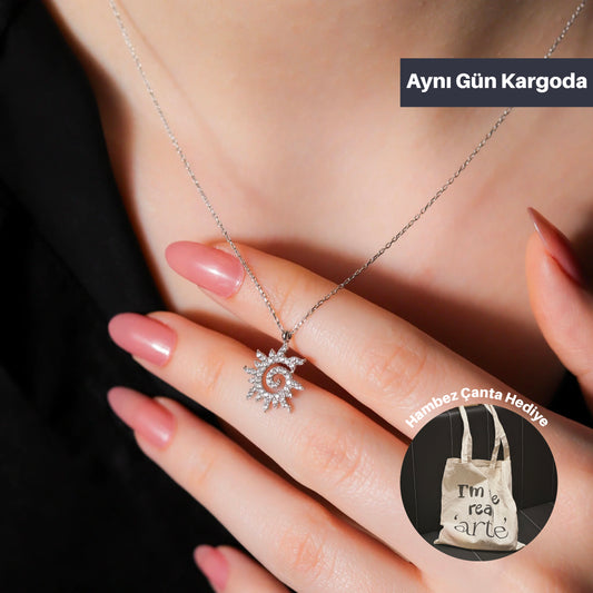 925 Ayar Gümüş Helios | Güneş Kolye