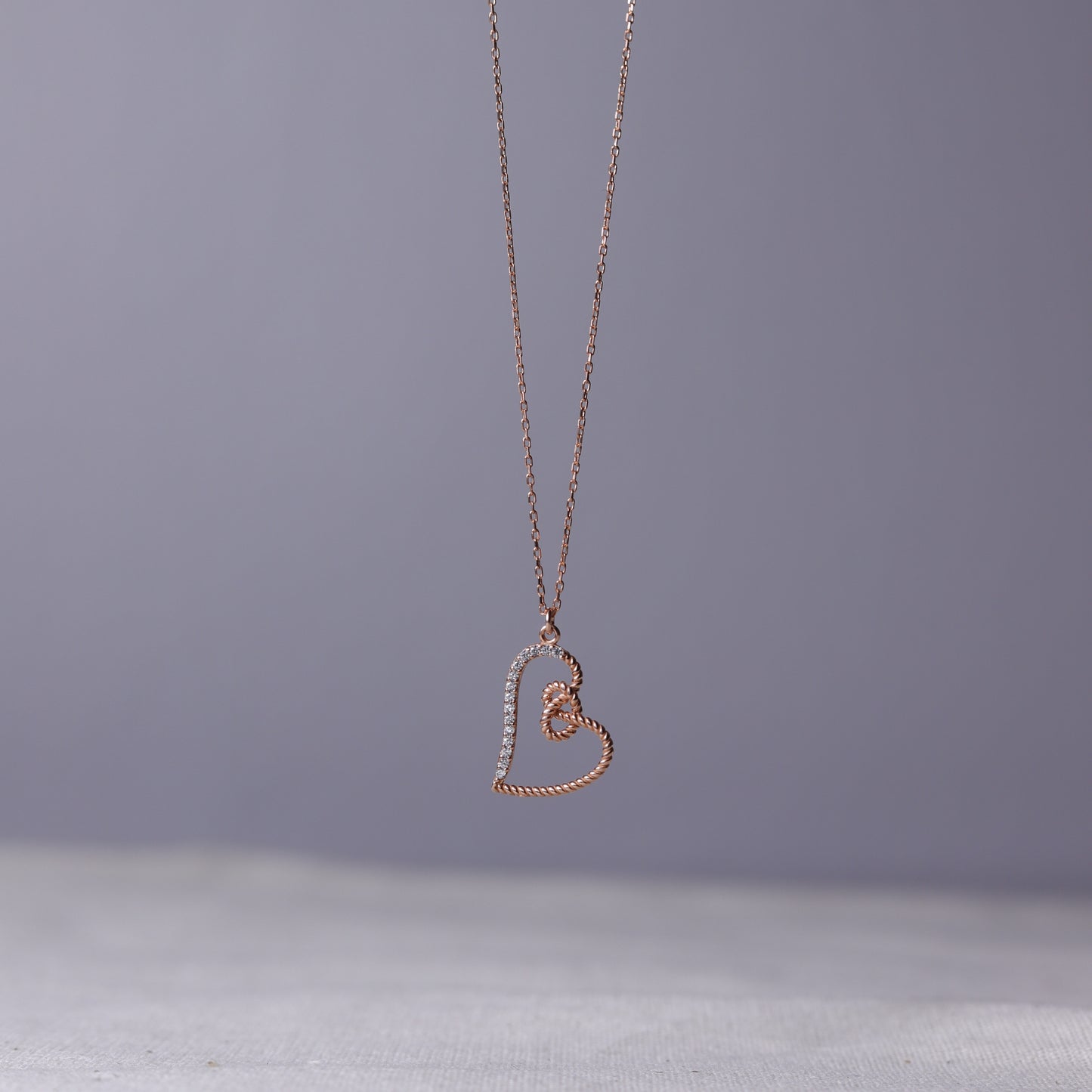 925 Sterling Silver Love Knot Heart Necklace